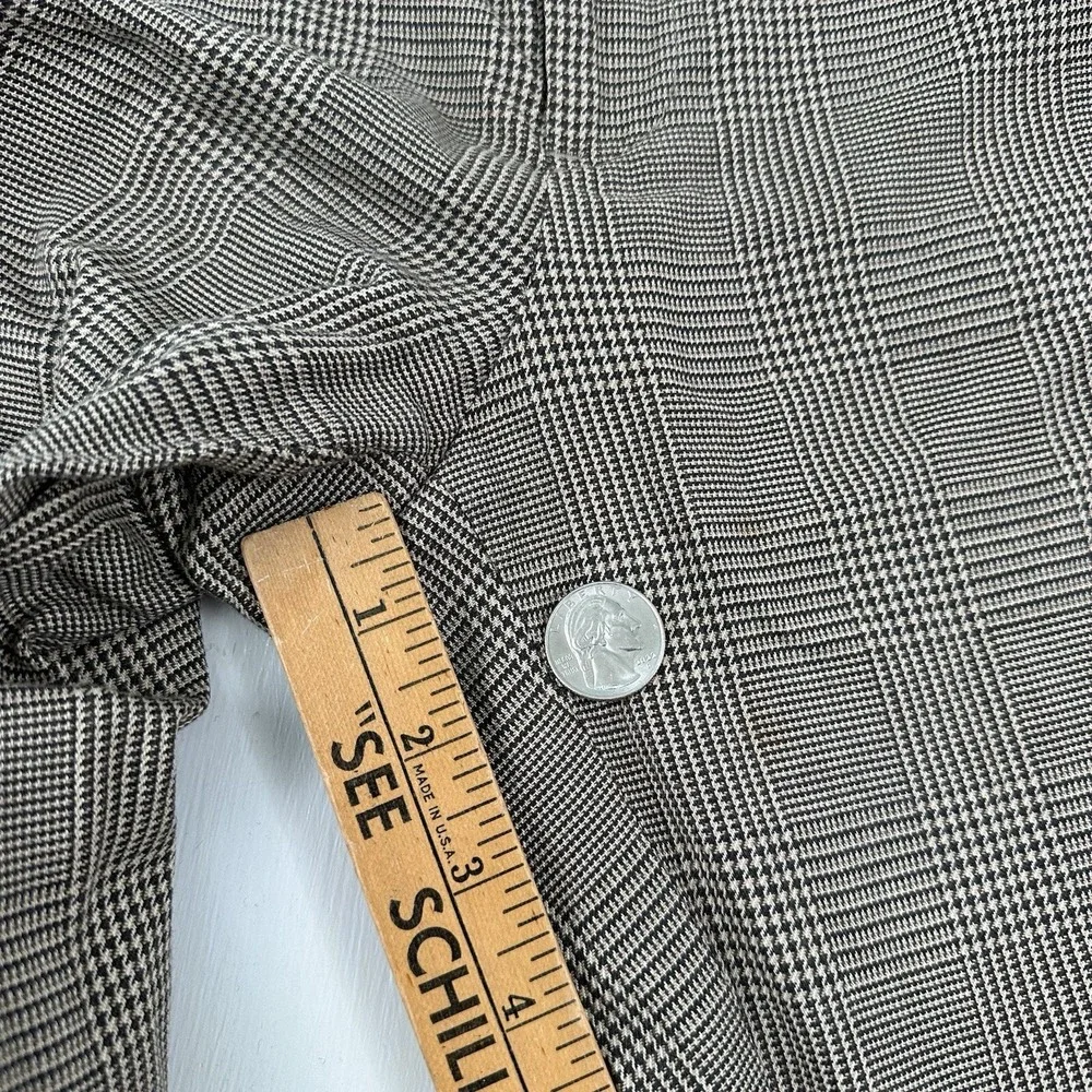 VTG Polo Ralph Lauren Men's Pants 39x26 Cuffed Pleated Beige Gray‎ Glen Plaid